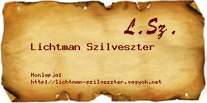 Lichtman Szilveszter névjegykártya
